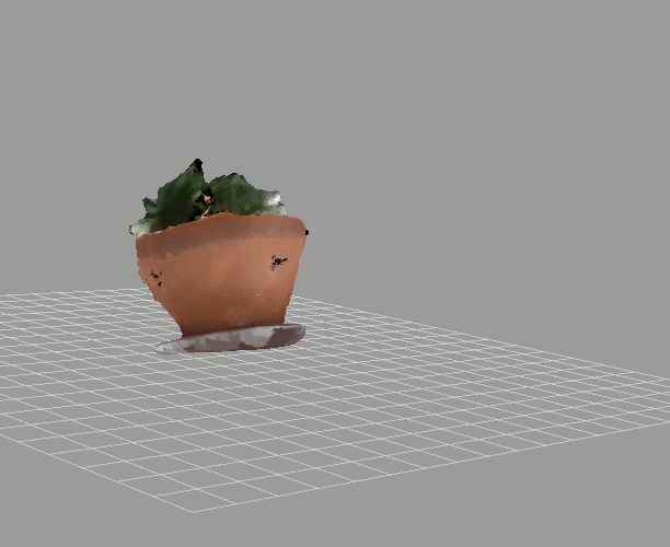 recording of a potted plant scan. It is lumpy.